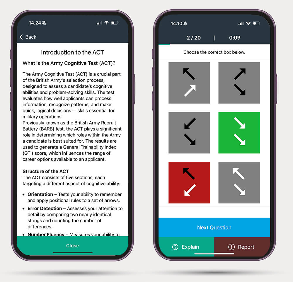 Army Cognitive Test Prep app